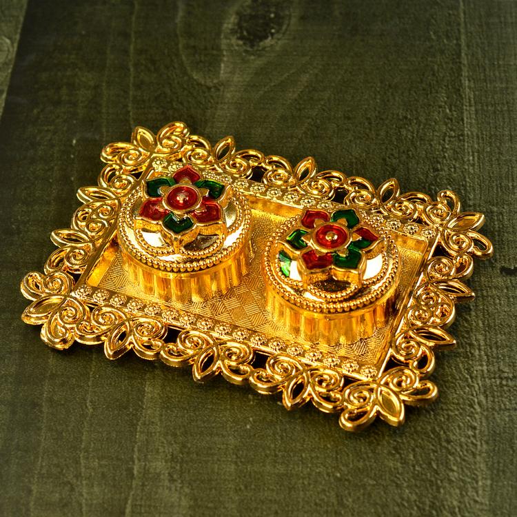 Mini Floral Roli Chawal Tray