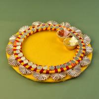 Decorative Round Yellow Thali