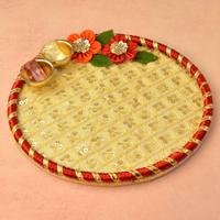 Decorative Round Puja Thali