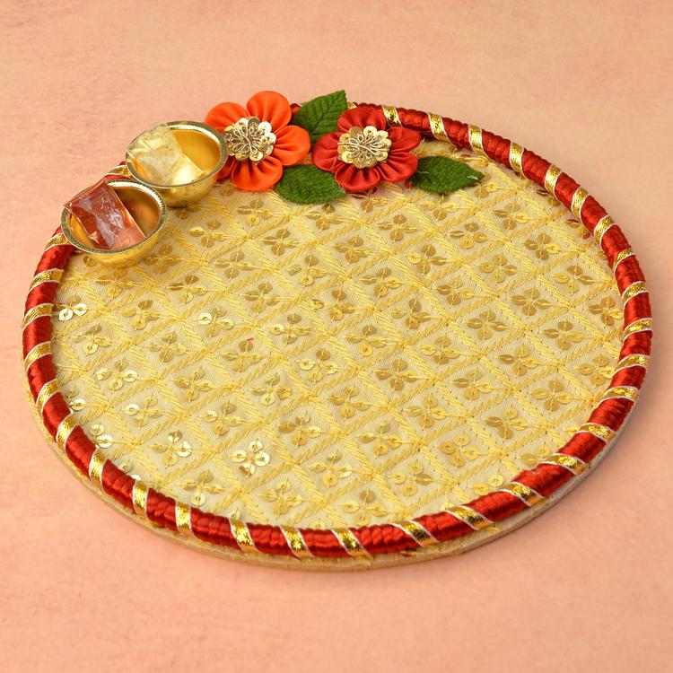Decorative Round Puja Thali