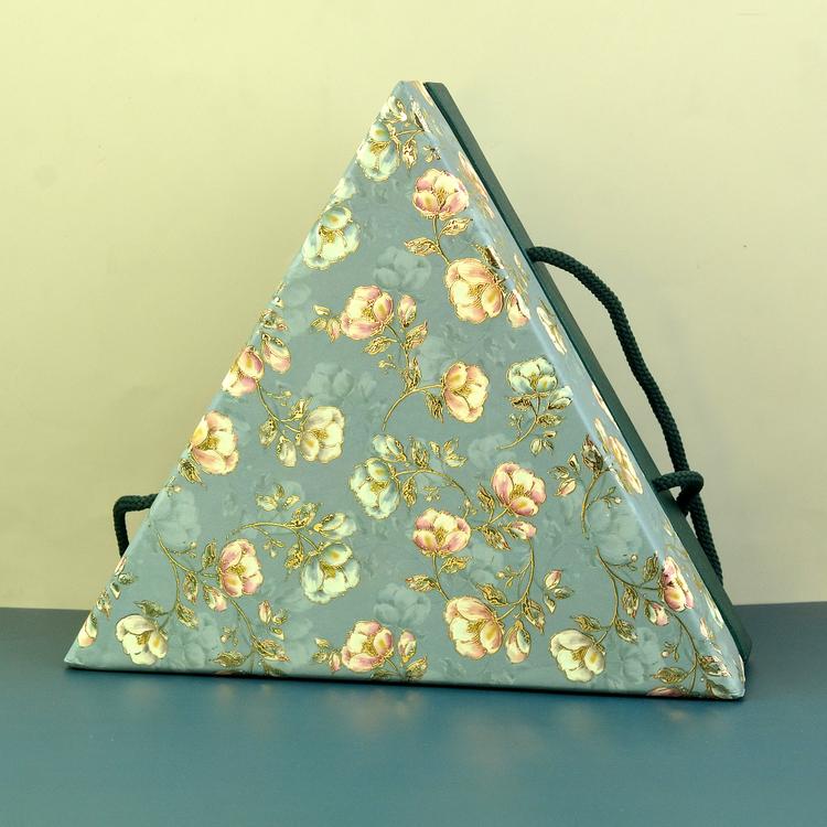 Floral Green Triangular Box