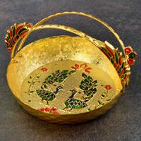 Golden Peacock Basket