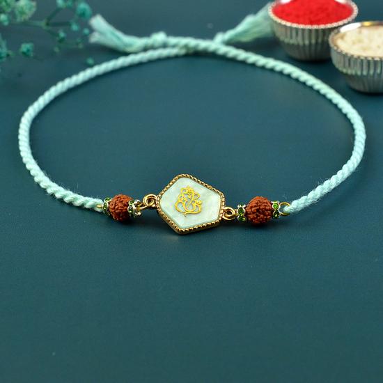 Pale Turquoise Ganesh Rakhi