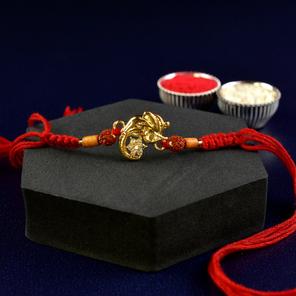 Floral Stones Side Ganesh Rakhi