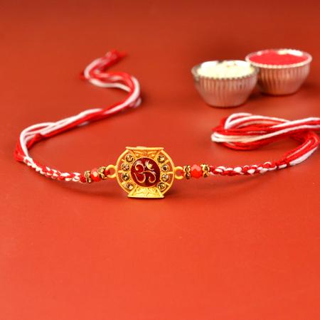 Maltese Om in Red Resin Rakhi