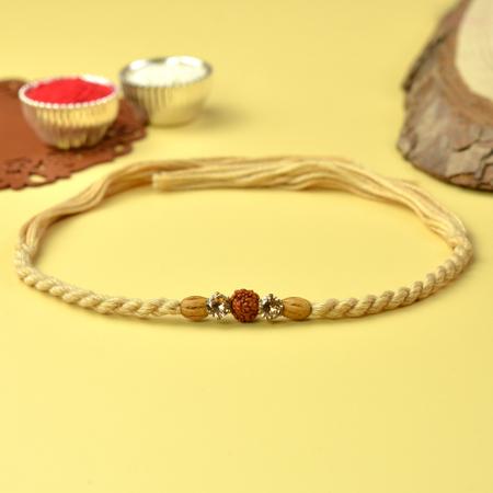 Rudraksh Light Cream Dori Rakhi