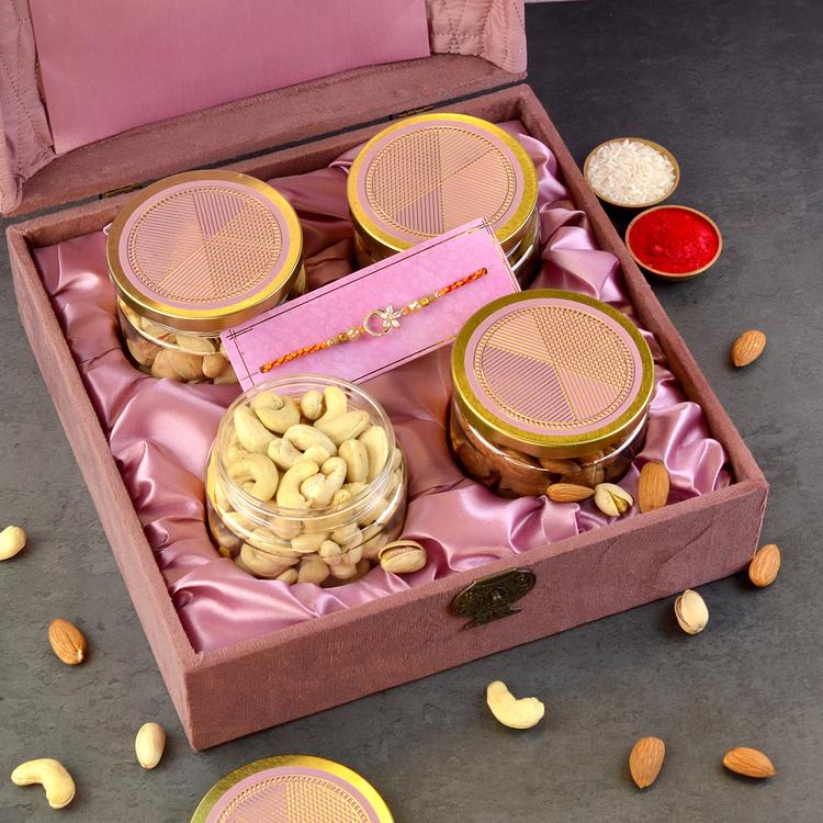 Elegant Rakhi Dry Fruits Hamper