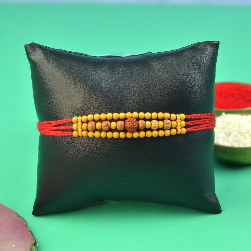 Triple Bead Layers Rudraksha Rakhi