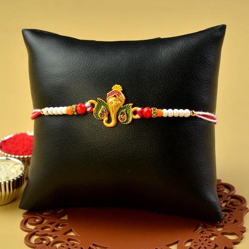 Leaf Ears Ganesh Head Rakhi