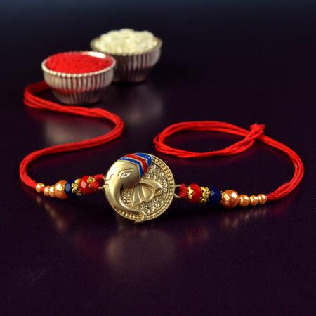 Round Medallion of Ganesh Rakhi