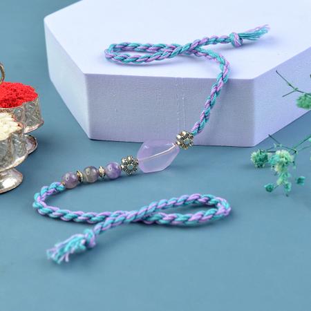 Lilac Kunzite Crystal Rakhi