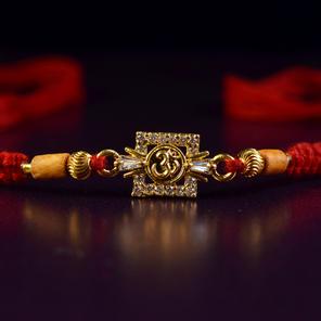 Shining Square Om Pendant Rakhi