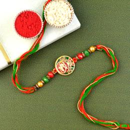 Green Red Om Ganesh Rakhi