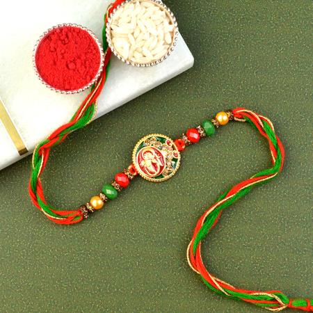 Green Red Om Ganesh Rakhi