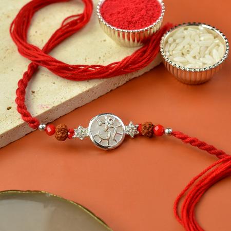Om - Silver Ring MOP Rakhi