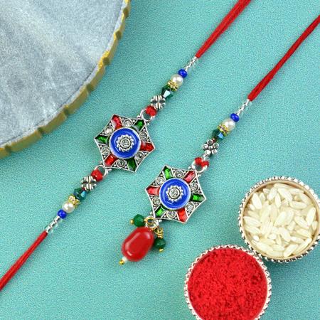 Stained Glass Hexagon Rakhi n Lumba
