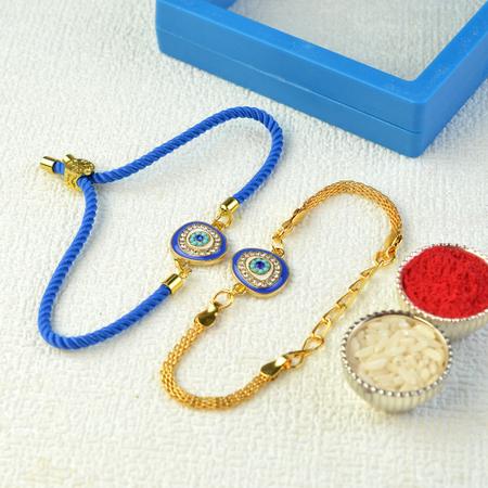 Double Evil Eye Bracelet Rakhi Pair