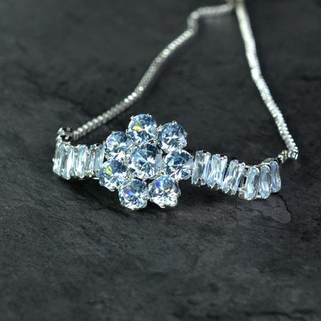 Clear Crystal Flower Bracelet