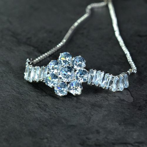 Clear Crystal Flower Bracelet