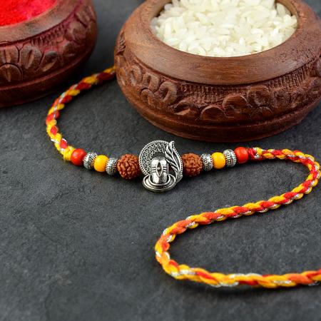 Shivalinga Detailed Oxidised Rakhi