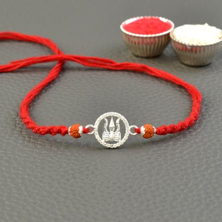 Radiant Trident Damru Ring Rakhi