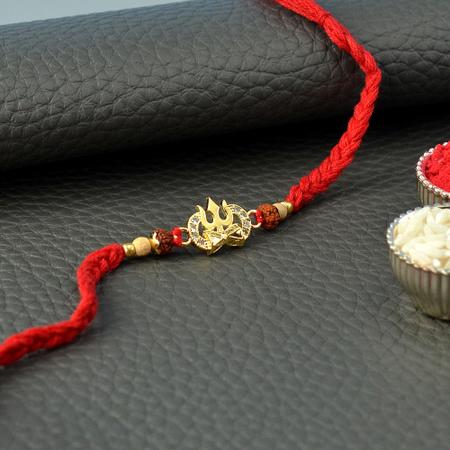 Metallic Shiva Symbol Rakhi