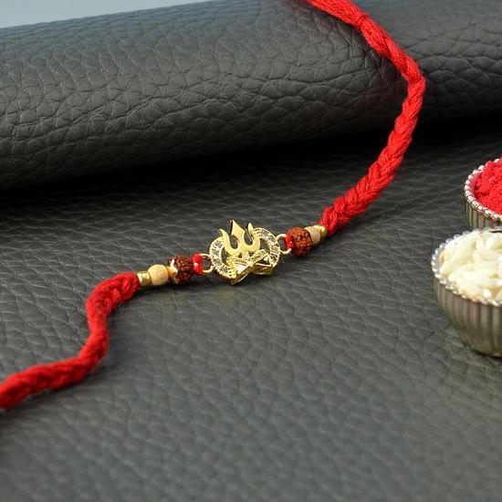 Metallic Shiva Symbol Rakhi