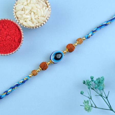 Oval Evil Eye Rudraksha Rakhi
