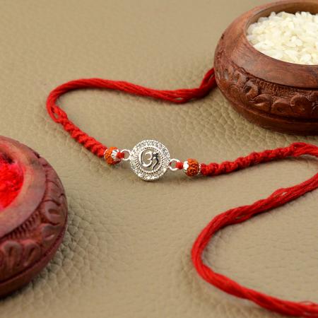 Radiant CZ Ring Om Rakhi