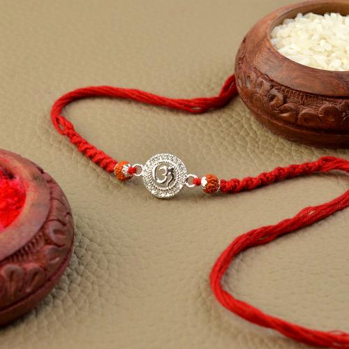 Radiant CZ Ring Om Rakhi