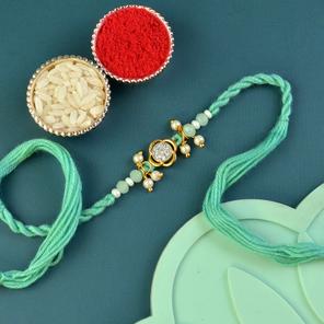 Caribbean Green Stones Dori Rakhi Caribbean Green Stones Dori Rakhi