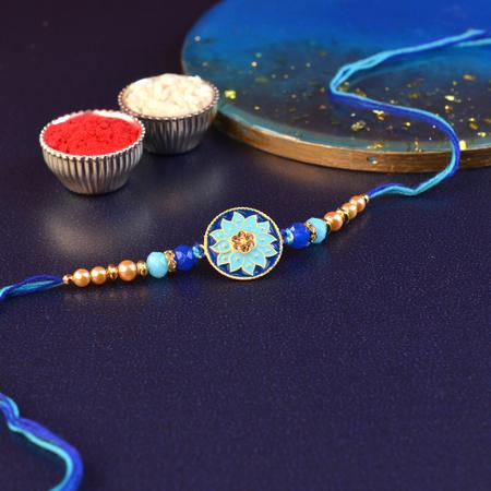 Blue Flower Medallion Rakhi