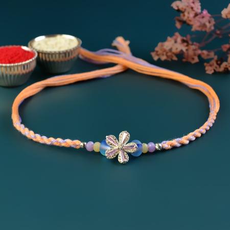 Sublime Glittering Flower Rakhi