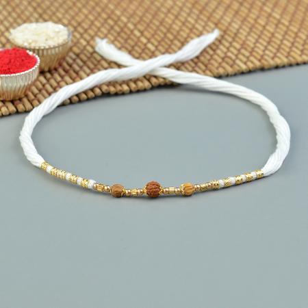 Gold Accentuated Rudraksha Rakhi