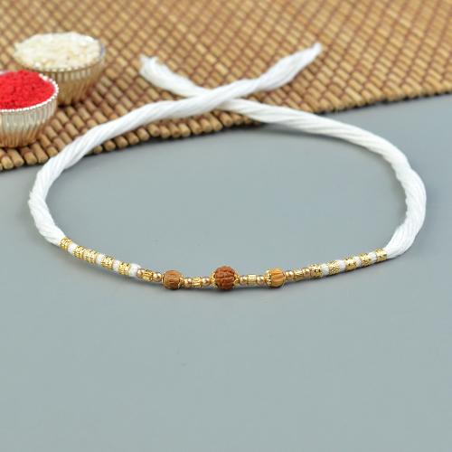 Gold Accentuated Rudraksha Rakhi