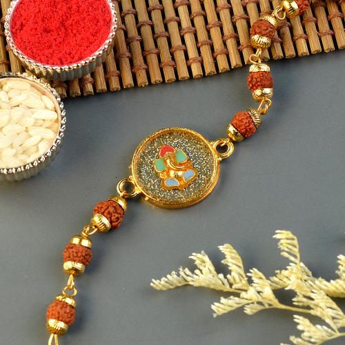 Glitter Ganesh Rudraksh Bracelet