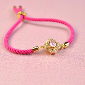 Pink Stone Slider Bracelet Rakhi Pink Stone Slider Bracelet Rakhi
