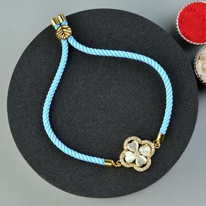 Heartshaped Moonstone Flower Rakhi