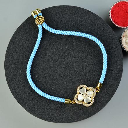 Heartshaped Moonstone Flower Rakhi
