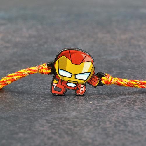 Colorful Ironman Cutout Kids Rakhi