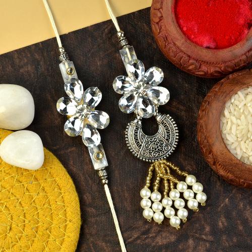 Glittering Crystal Rakhi n Lumba