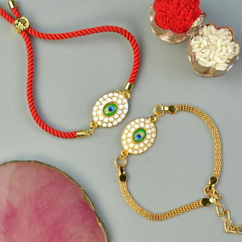 Peacock Bracelet Rakhi Lumba Pair