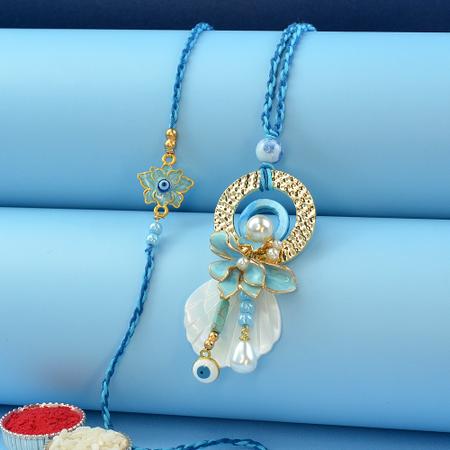 Blue Anemone Rakhi and Lumba