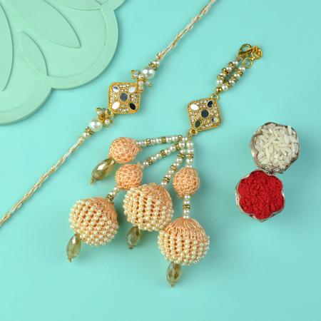 Mirrored Square Rakhi n Lumba