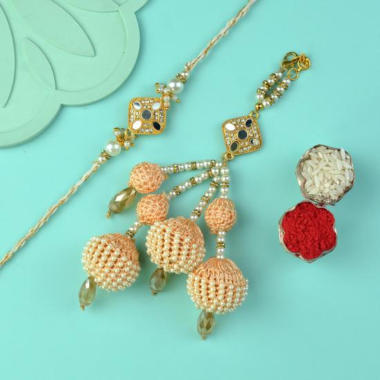 Mirrored Square Rakhi n Lumba