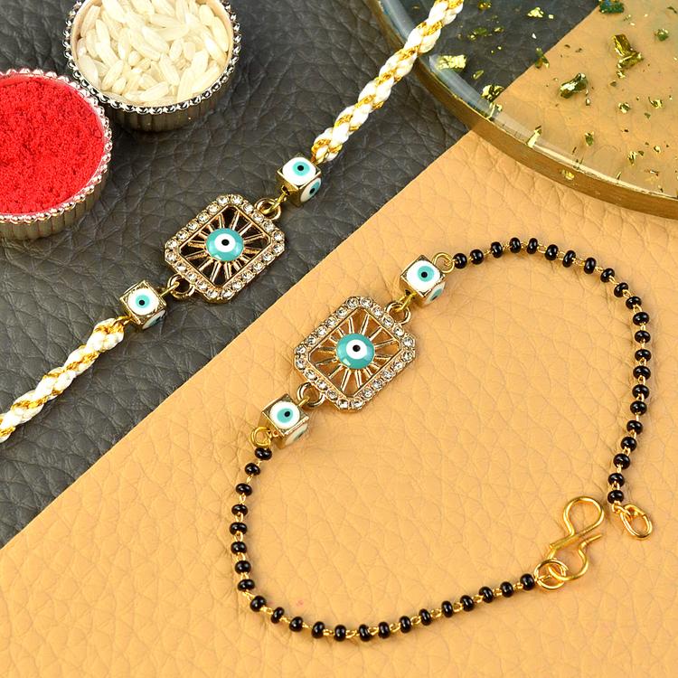 Spokes in Rectangle Rakhi Pair