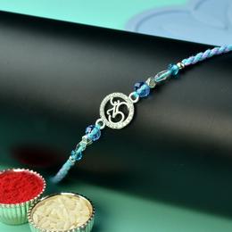 Om - Diamond Ring Silver Rakhi