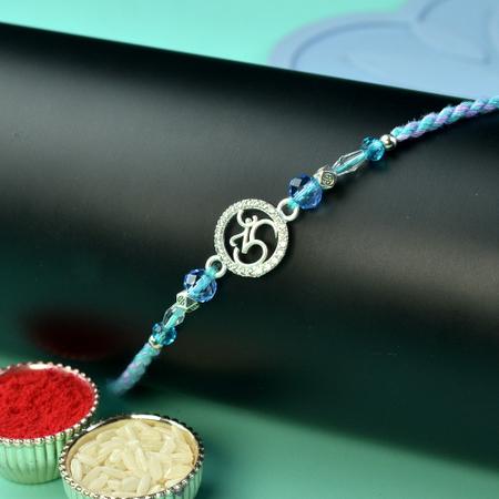 Om - Diamond Ring Silver Rakhi