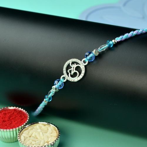 Om - Diamond Ring Silver Rakhi