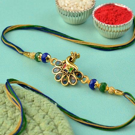 Artistic Upright Peacock Rakhi